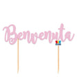 big party big party cake topper italic benvenuta 20 x 15 cm rosa ean 8020834752717