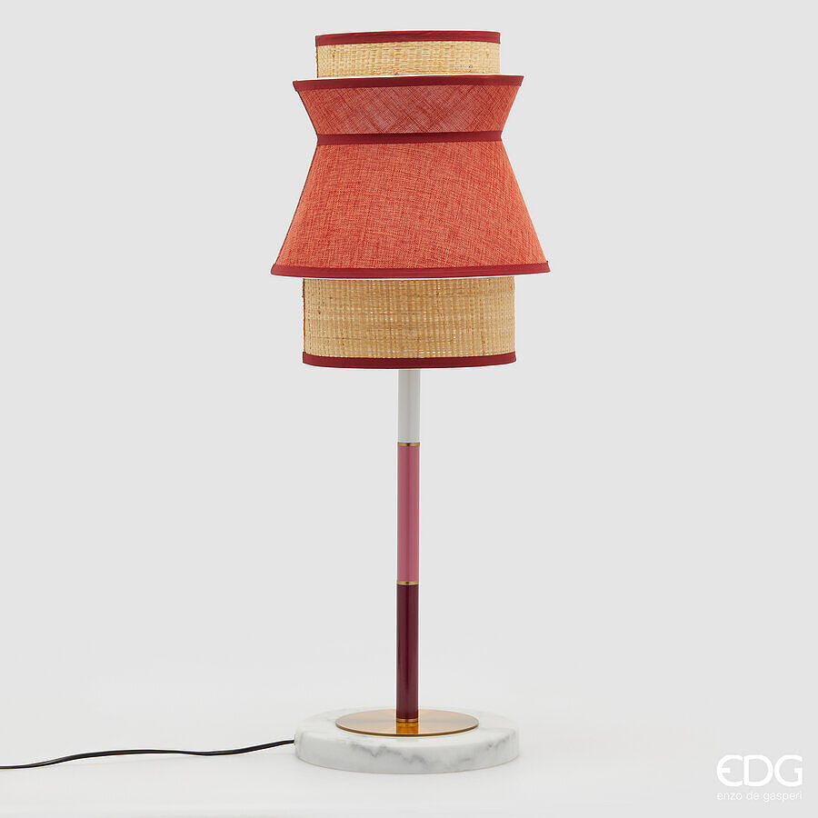 edg enzo de gasperi lampada da tavolo yoroi h 80 cm d 30 cm ip 20 e27 red mix ean 8059824478580