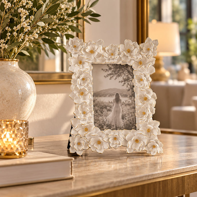 EDG Enzo De Gasperi Portafoto Elleboro Rettangolare Bianco 19xH25 cm – Idea Regalo Natale