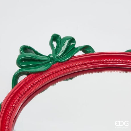EDG Enzo De Gasperi Decorative Oval Tray with Bows 37 cm Red Mix – Christmas Decoration