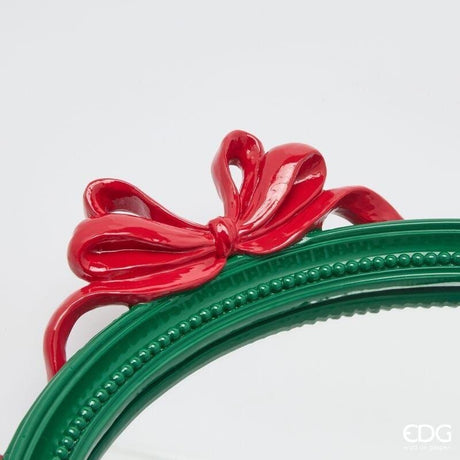 EDG Enzo De Gasperi Decorative Oval Tray with Bows Green Red – Christmas Decoration