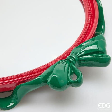 EDG Enzo De Gasperi Decorative Oval Tray with Bows 51 cm Red Mix – Christmas Decoration
