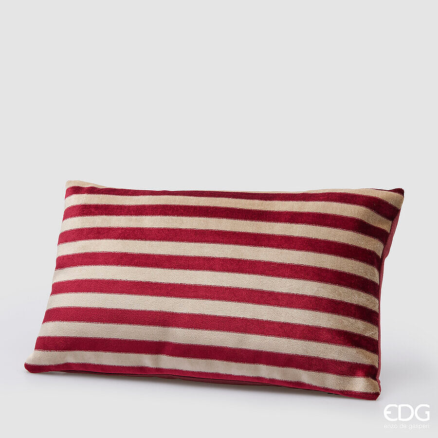 EDG Enzo De Gasperi Cuscino Natalizio a Righe 50x30 cm Bordeaux – Cuscino Decorativo di Natale