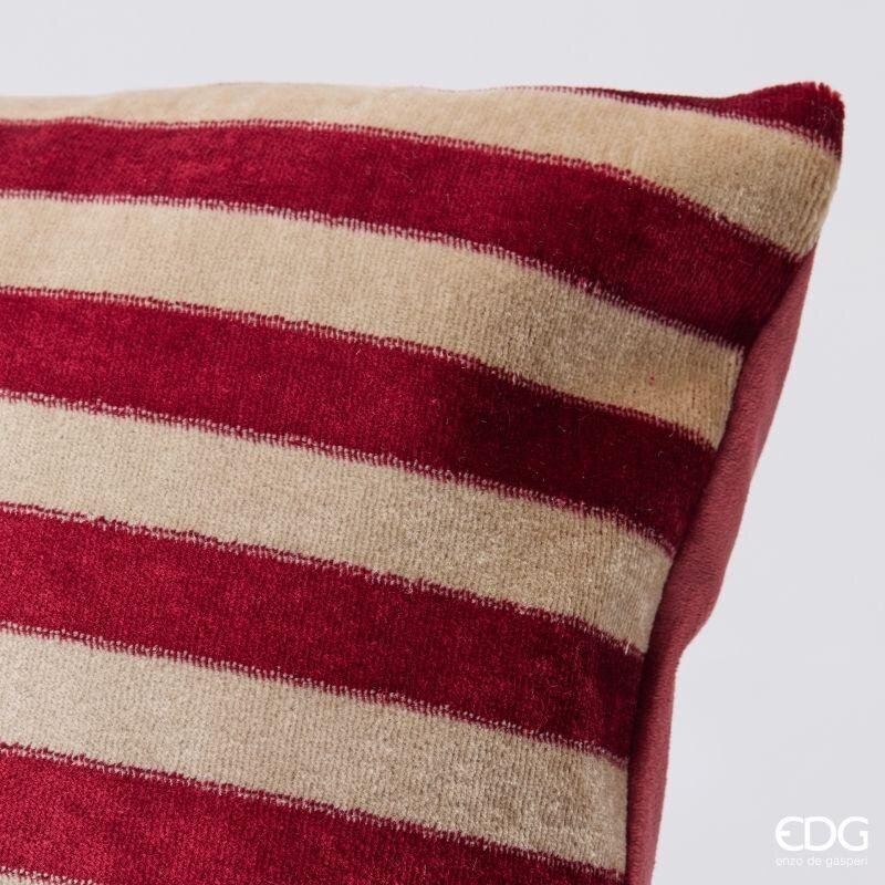 EDG Enzo De Gasperi Cuscino Natalizio a Righe 50x30 cm Bordeaux – Cuscino Decorativo di Natale