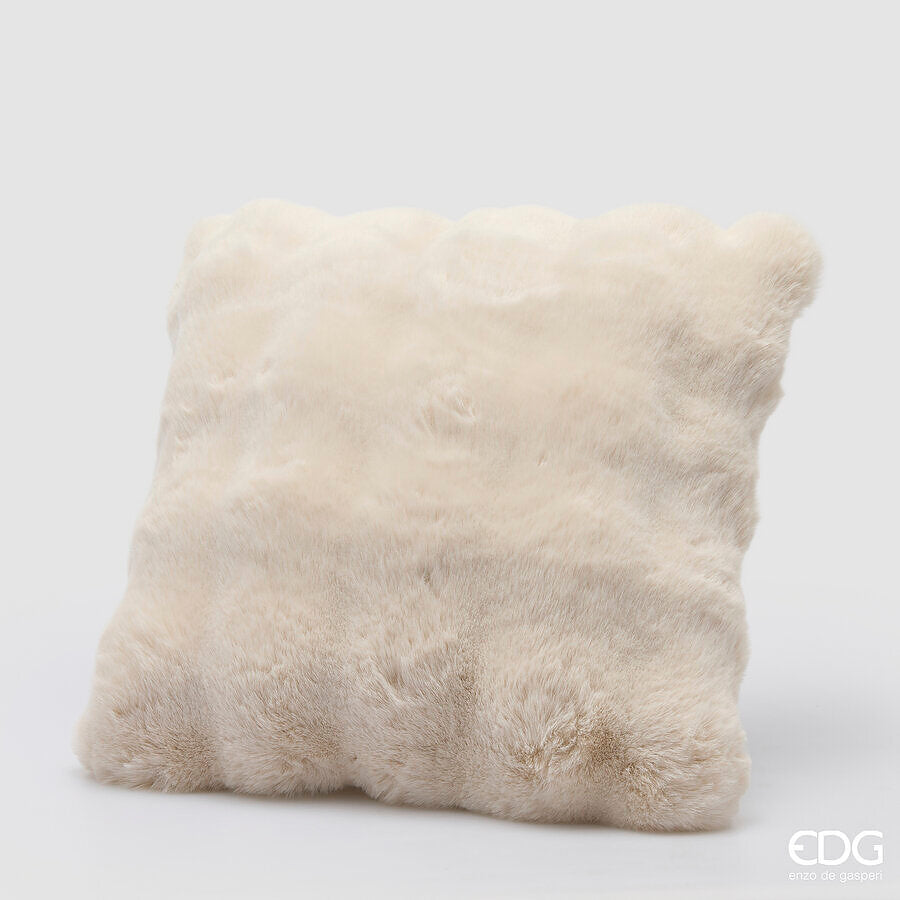 EDG Enzo De Gasperi Cuscino Furry Quadrato Bianco 45x45 cm – Idea Regalo Natale