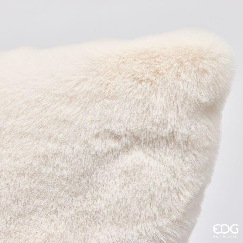 EDG Enzo De Gasperi Cuscino Furry a Righe Bianco 60x60 cm – Idea Regalo Natale
