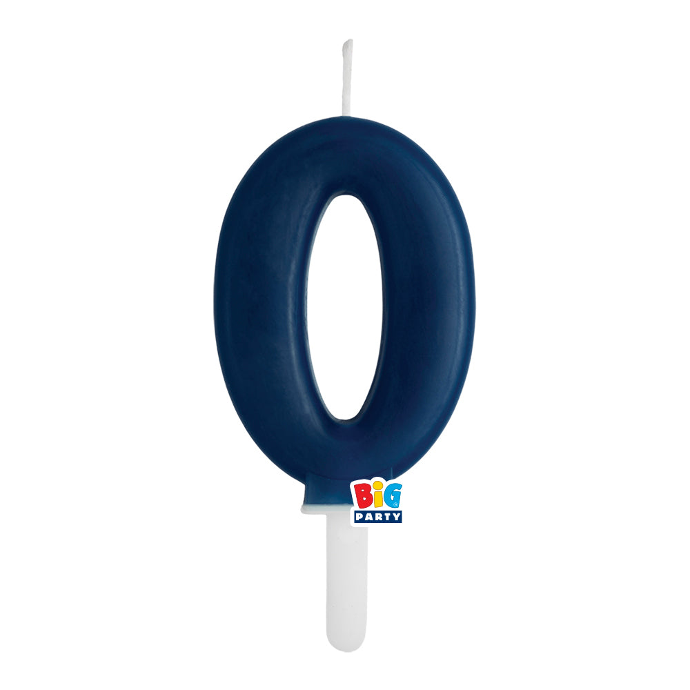 big party big party candelina tiny plump numero 0 cera 7 cm blu navy ean 8020834764802