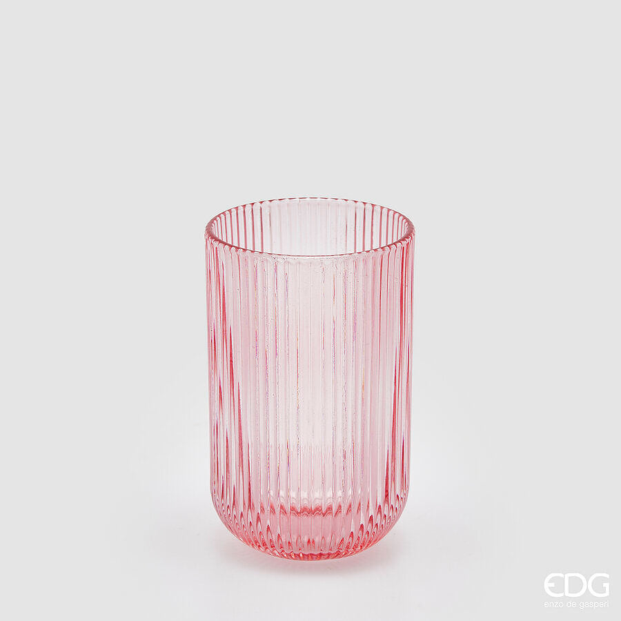 edg enzo de gasperi edg enzo de gasperi bicchiere righe tumbler h 12 cm d 8 cm 4 pz pink ean 8059824513175