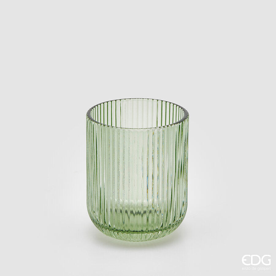 edg enzo de gasperi edg enzo de gasperi bicchiere righe tumbler h 9 cm d 7 cm 4 pz green ean 8059824513137