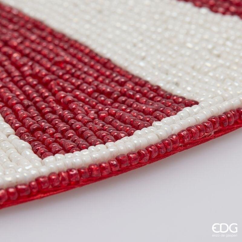 EDG Enzo De Gasperi Sunburst Charger Plate Ø36 cm White Red – Christmas Table Decoration