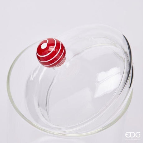 EDG Enzo De Gasperi Holly Container in Glass H19.5 cm – Christmas Decoration
