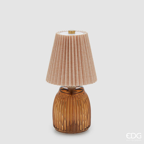 edg enzo de gasperi lampada da tavolo plisse con led h 22 cm d 115 cm ip 20 hazelnut scatola regalo ean 8059824520159