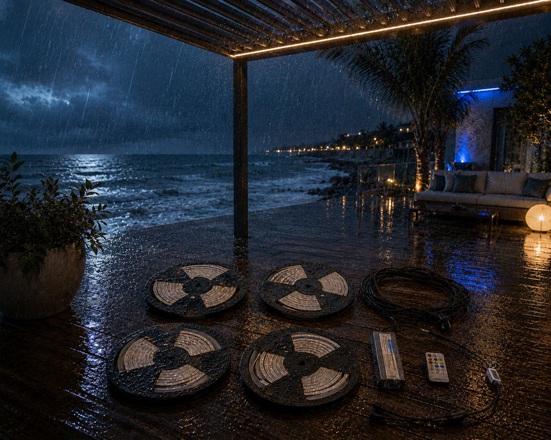 L'Arcolaio Silicone LED Lights 8x8 mm for 3x4 m Dimmable Bioclimatic Pergola