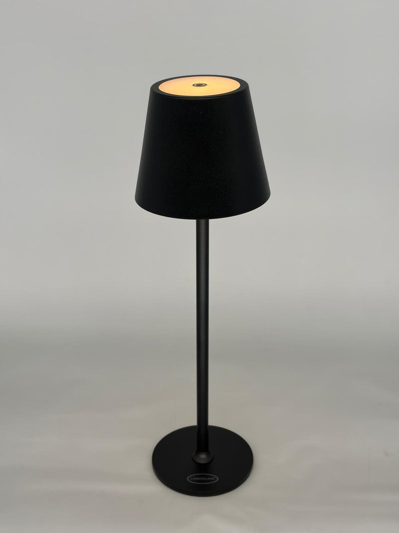 L'Arcolaio Rechargeable LED Touch Lamp H 38 cm 10 x 10 cm IP54 Round Pro Black