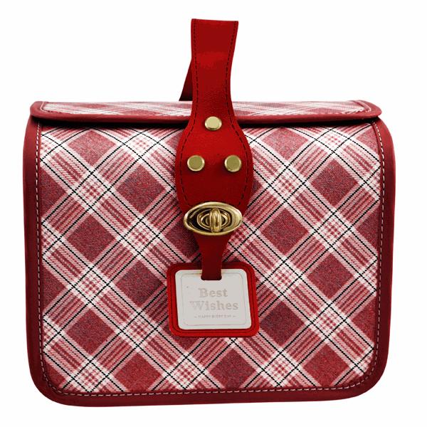 The Arcolaio Medium Rectangular Vintage Red Sewing Box 21.8X15.7X17 Cm