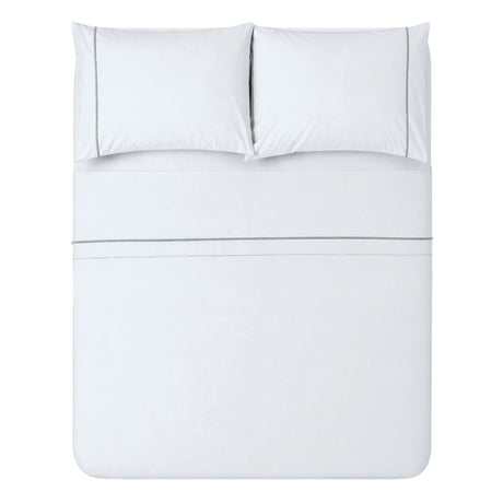 Androni Giocattoli Plain Single Bed Set with Piping – Sheet Set with Decorative Edge, Assorted Colours 1 pc
