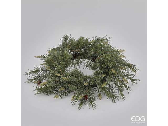 EDG Enzo De Gasperi Corona di Pino con Pigne Ø53 cm – Decorazione Natalizia