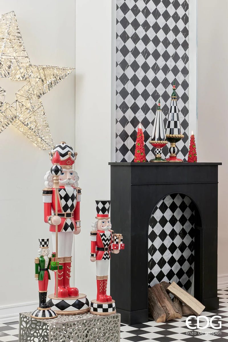 EDG Enzo De Gasperi Christmas Decoration Soldier Chess H 61 Cm White Red