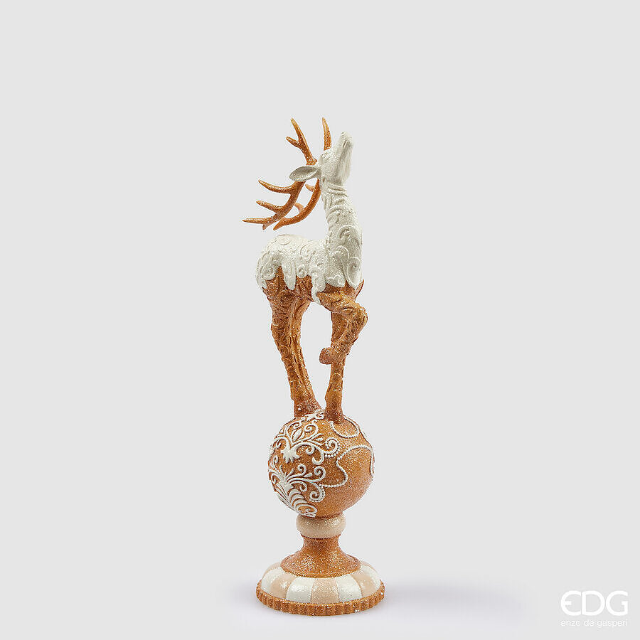 EDG Enzo De Gasperi Christmas Decoration Reindeer Marzipan H 38 Cm Hazelnut
