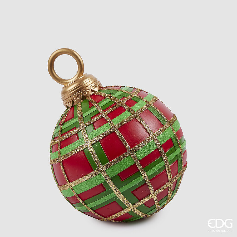 Christmas Decoration Ball H 30.5 Cm D 25 Cm Green Red