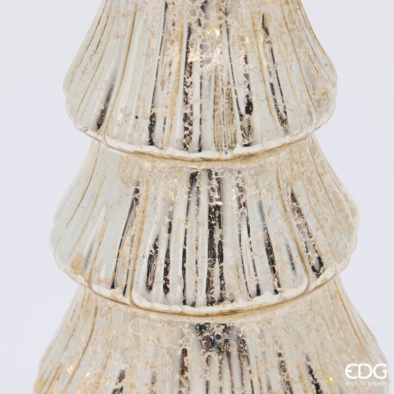 EDG Enzo De Gasperi Pino Twist Gold with MicroLED and Movement H42 Ø11 cm – Christmas Decoration