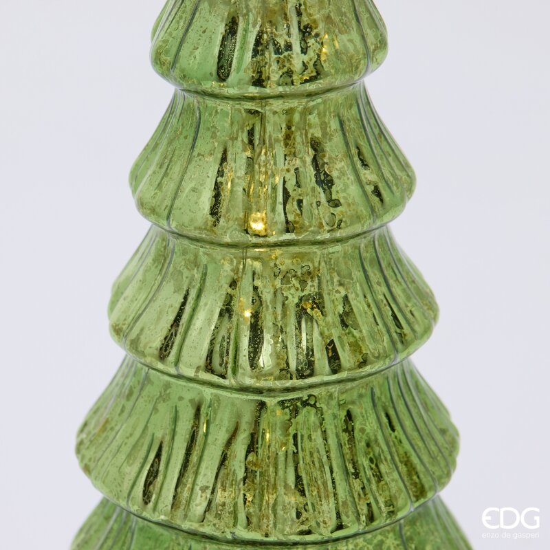EDG Enzo De Gasperi Pino Twist Green with MicroLED and Movement H32 Ø9 cm – Christmas Decoration