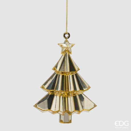 EDG Enzo De Gasperi Diamond Pine Charm to Hang Champagne 17x13x6 cm – Christmas Decoration