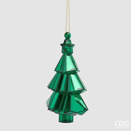 EDG Enzo De Gasperi Diamante Decoration Pine Green Hanging 17x13x6 cm – Christmas Decoration