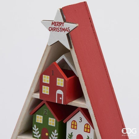 EDG Enzo De Gasperi Advent Pine Christmas H44.5 cm White Red – Christmas Decoration