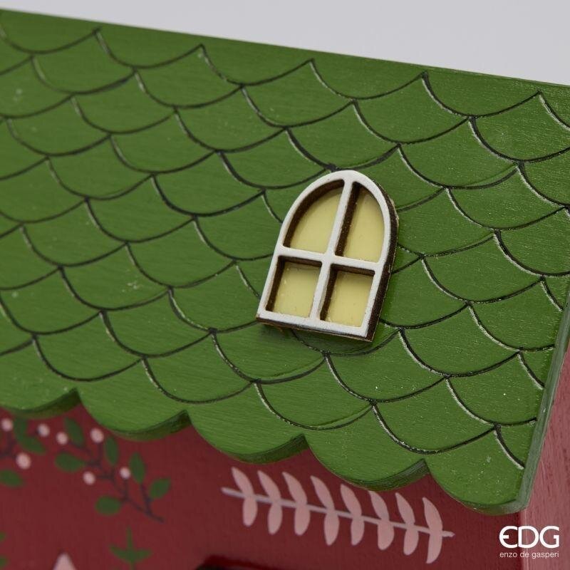 EDG Enzo De Gasperi Diorama Casetta Natalizia LED H27,5x16,5x7,5 cm Rosso Mix – Decorazione di Natale