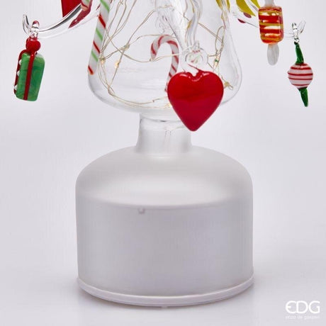 EDG Enzo De Gasperi Pino Twist Christmas Decoration with LED H36 Ø9 cm Multicolour with Movement and Lights