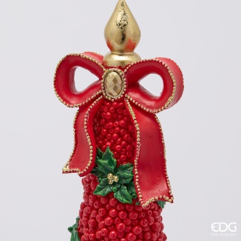 EDG Enzo De Gasperi Pine Christmas Decoration with Bow H48 cm Green Red – Christmas Decoration