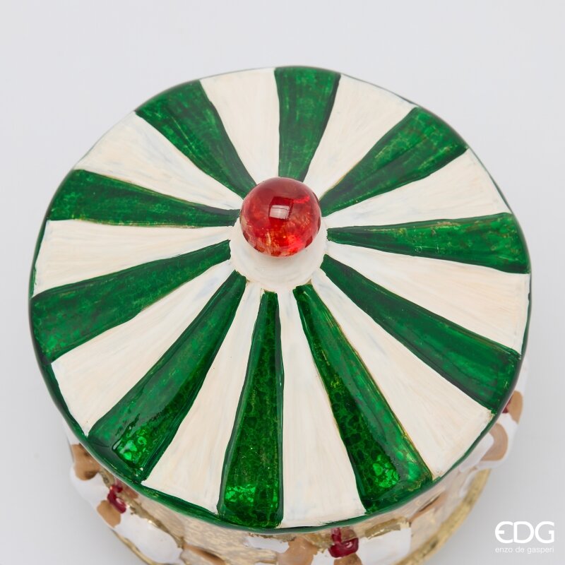EDG Enzo De Gasperi Giostra Twist LED Vetro Bianco Verde H17 D15 - Natale