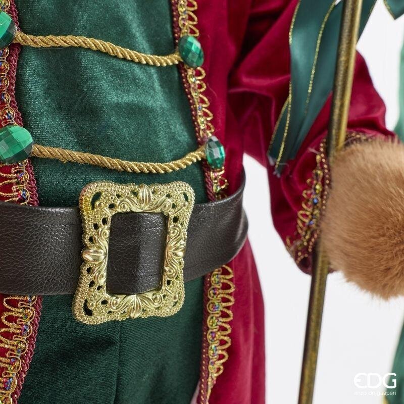 EDG Enzo De Gasperi Orso Soldatino Natalizio Assortito H100 cm Verde Rosso 1 Pezzo – Decorazione di Natale
