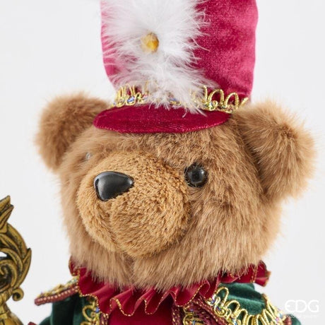 EDG Enzo De Gasperi Soldier Bear Christmas Decoration Assorted H40 cm Green Red 1 Pcs – Christmas Decoration