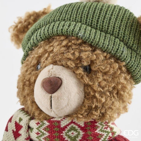EDG Enzo De Gasperi Mountain Bear Christmas Assorted H40 cm Green Red – Christmas Decoration 1 Pc