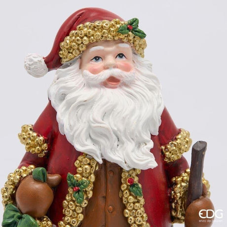 EDG Enzo De Gasperi Father Christmas with Stick H27x13x11 cm Green Red – Christmas Decoration