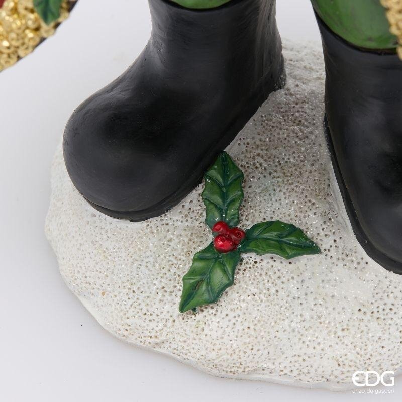 EDG Enzo De Gasperi Babbo Natale con Ghirlanda H37x17x16 cm Verde Rosso – Decorazione di Natale
