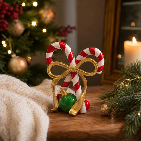 EDG Enzo De Gasperi Candy Cane Christmas H21x19x8 cm White Red – Christmas Decoration