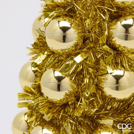 EDG Enzo De Gasperi Pine Decoration with Gold Baubles H35 Ø13 cm – Christmas Decoration