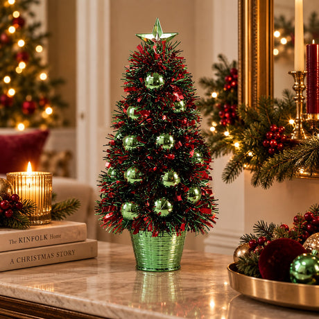 EDG Enzo De Gasperi Christmas Pine with Balls H32 cm Green Mix – Christmas Decoration