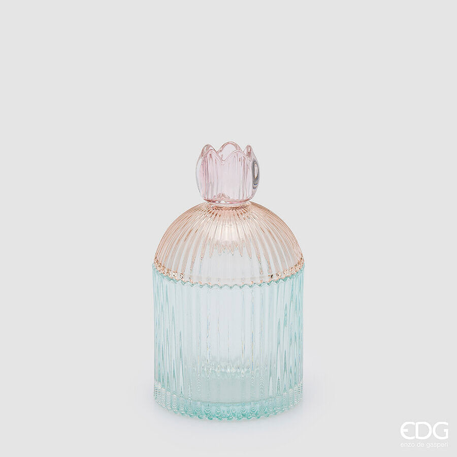 EDG Enzo De Gasperi Striped Decorative Container Pink Mix H18,5 Ø10,5 cm – Christmas Decoration
