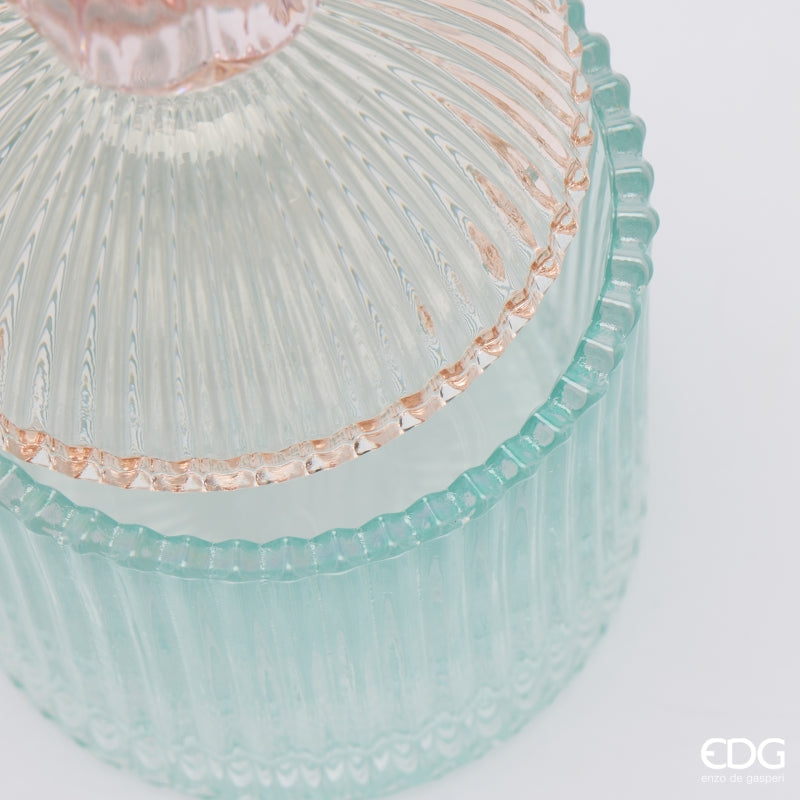 EDG Enzo De Gasperi Striped Decorative Container Pink Mix H18,5 Ø10,5 cm – Christmas Decoration
