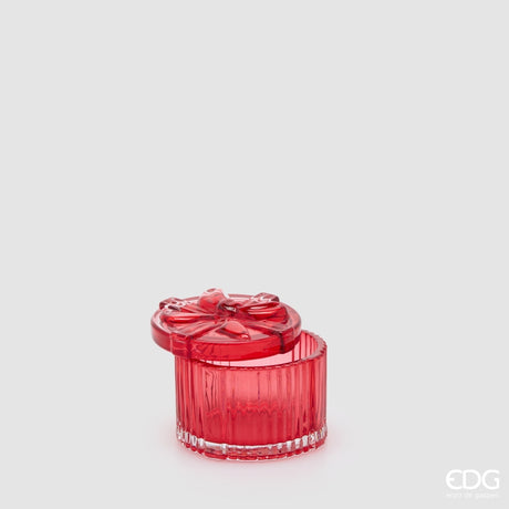 EDG Enzo De Gasperi Decorative Gift Box Container Round H6 Ø8 cm Red – Christmas Decoration