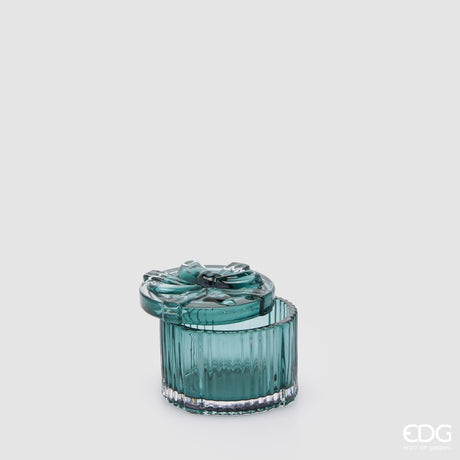 EDG Enzo De Gasperi Decorative Gift Box Container Round H6 Ø8 cm Green Mix – Christmas Decoration