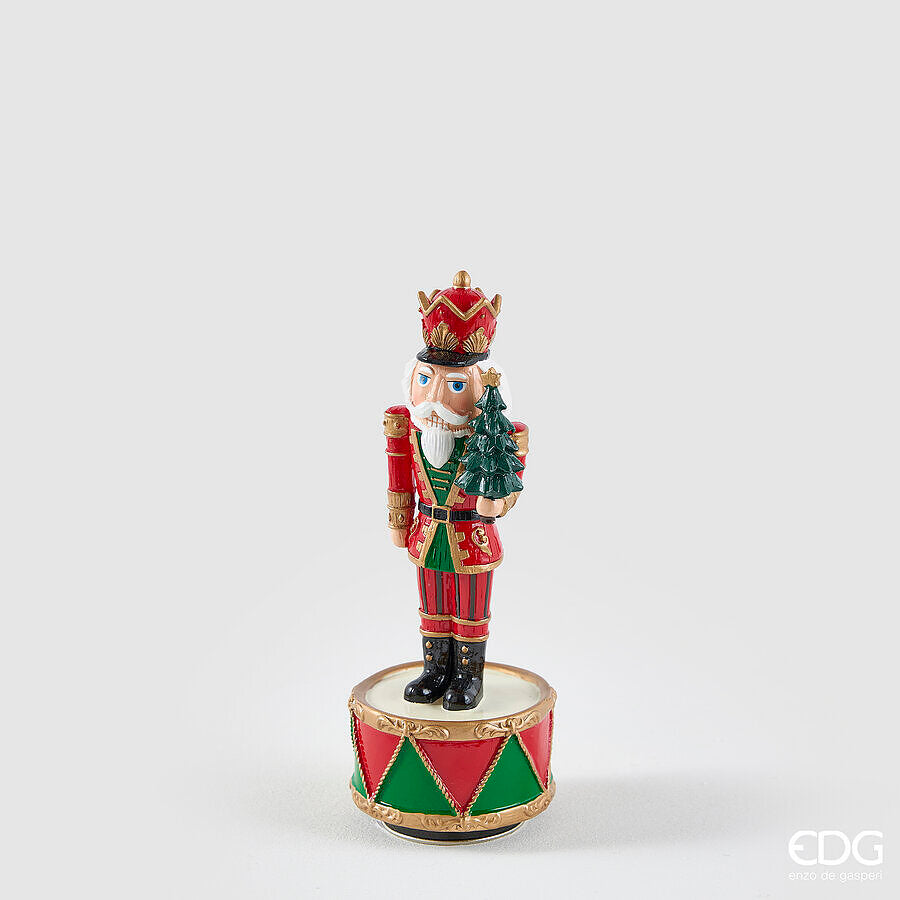 EDG Enzo De Gasperi Christmas Music Box Soldier H22 Ø8 cm Green Red – Christmas Decoration