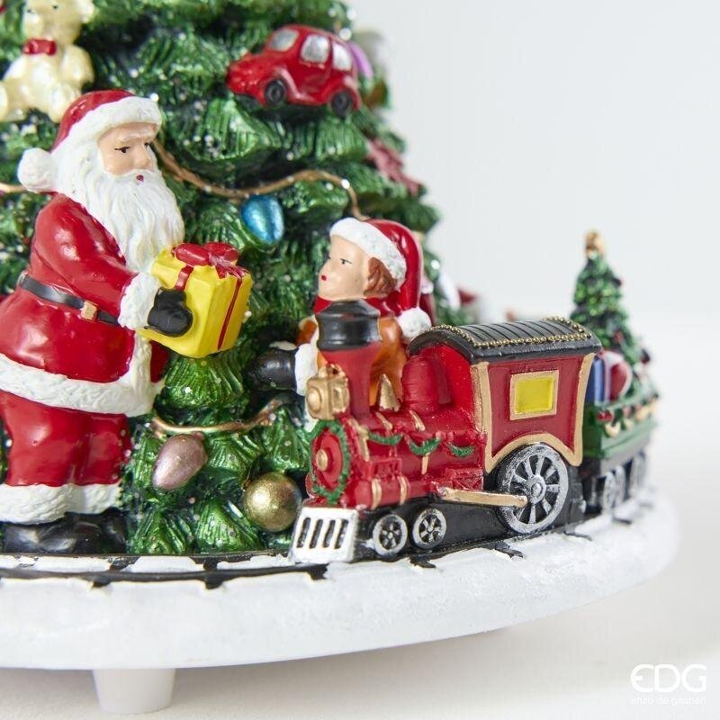 EDG Enzo De Gasperi Christmas Music Box Train with Pine H17 Ø15.5 cm Green – Christmas Decoration