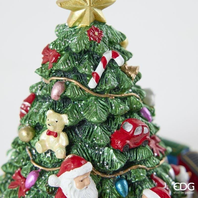 EDG Enzo De Gasperi Christmas Music Box Train with Pine H17 Ø15.5 cm Green – Christmas Decoration