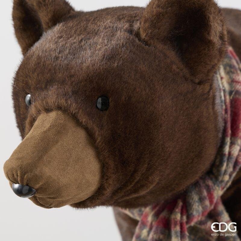 EDG Enzo De Gasperi Orso Natalizio H99x60x37 cm Marrone – Decorazione di Natale