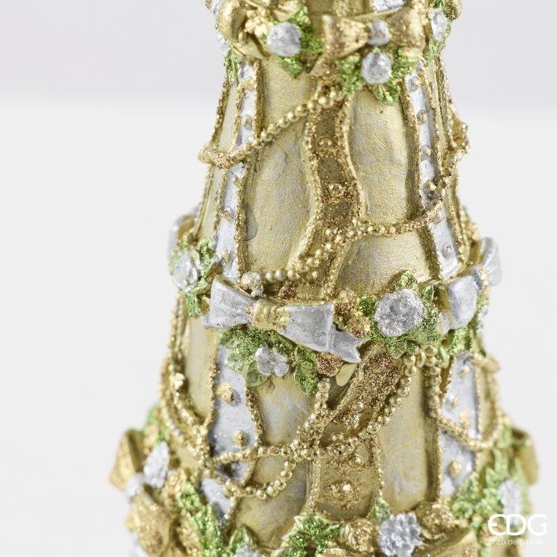 EDG Enzo De Gasperi Decoglitter Pine Silver Gold H36 Ø11 cm – Christmas Decoration